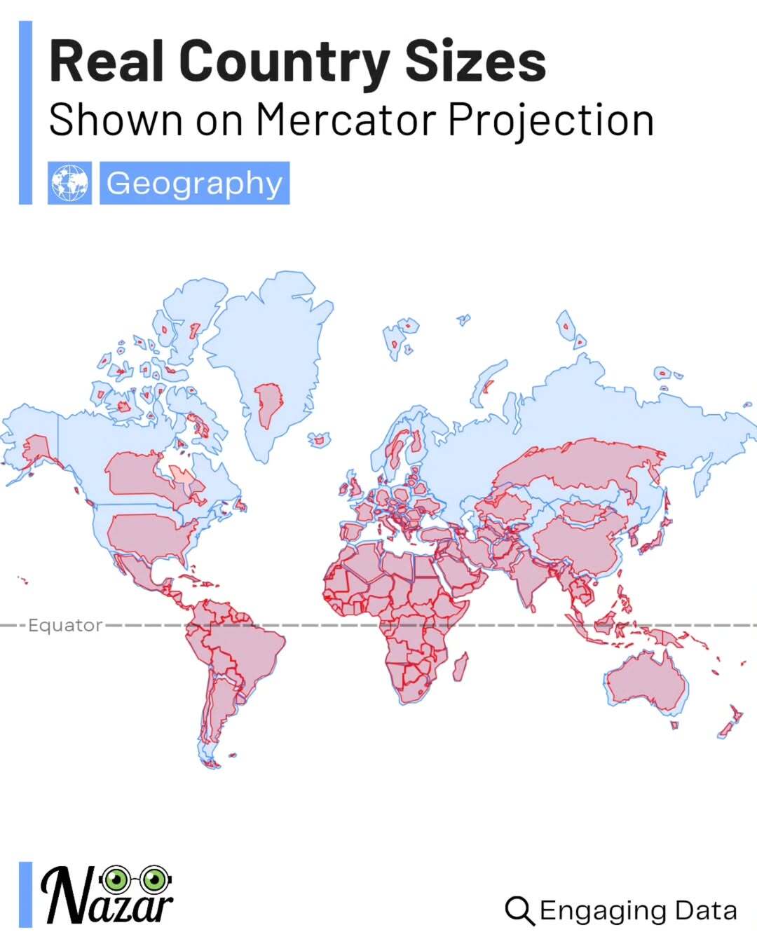 World Map Actual Size Vs True Size Infoupdate Org Mercator Size 