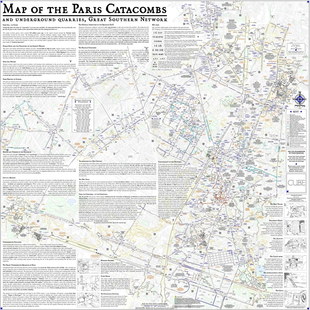 Extremely Detailed English Map Of The Paris Catacombs Brilliant Maps Paris Catacombe Map.webp