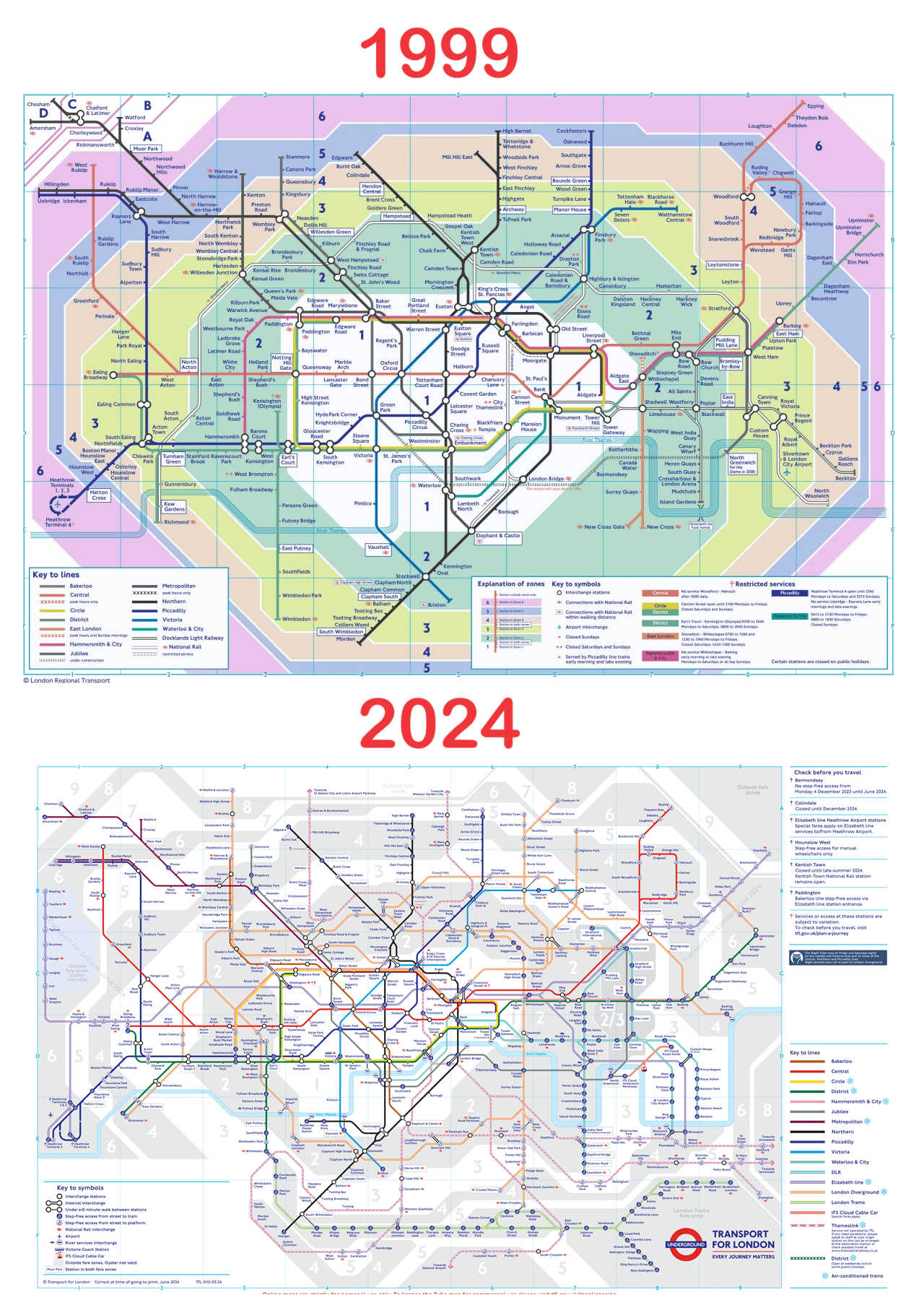 London Tube Map Tube Map 1999 2024 