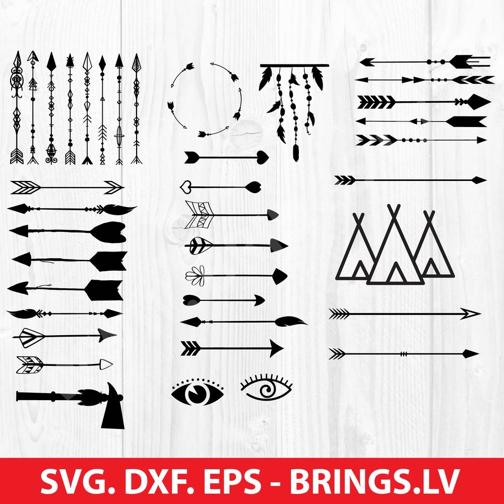 Arrow icons and vector packs for sketch, adobe illustrator, figma and websites. Arrow Svg Bundle Arrow Cut File Arrow Clipart Boho Tribal Arrows Svg