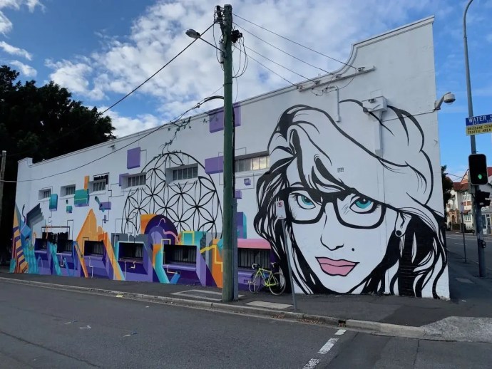 Street art mural in Brisbane’s Fortitude Valley.