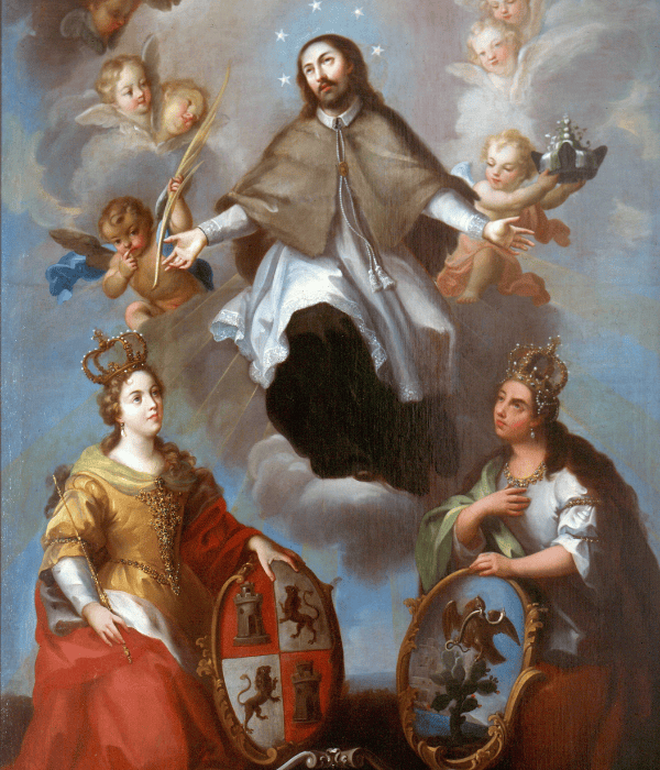 Artist Once Known (New Spain),
Allegory of the Mother Homeland Representation of the Union of
Spain and New Spain through the Christian Faith , 18th century Oil on canvas, 115 x 86 in (Detail)., Museo Nacional de Historia Castillo de Chapultepec, Secretaría de Cultura, INAH, MX, Mexico