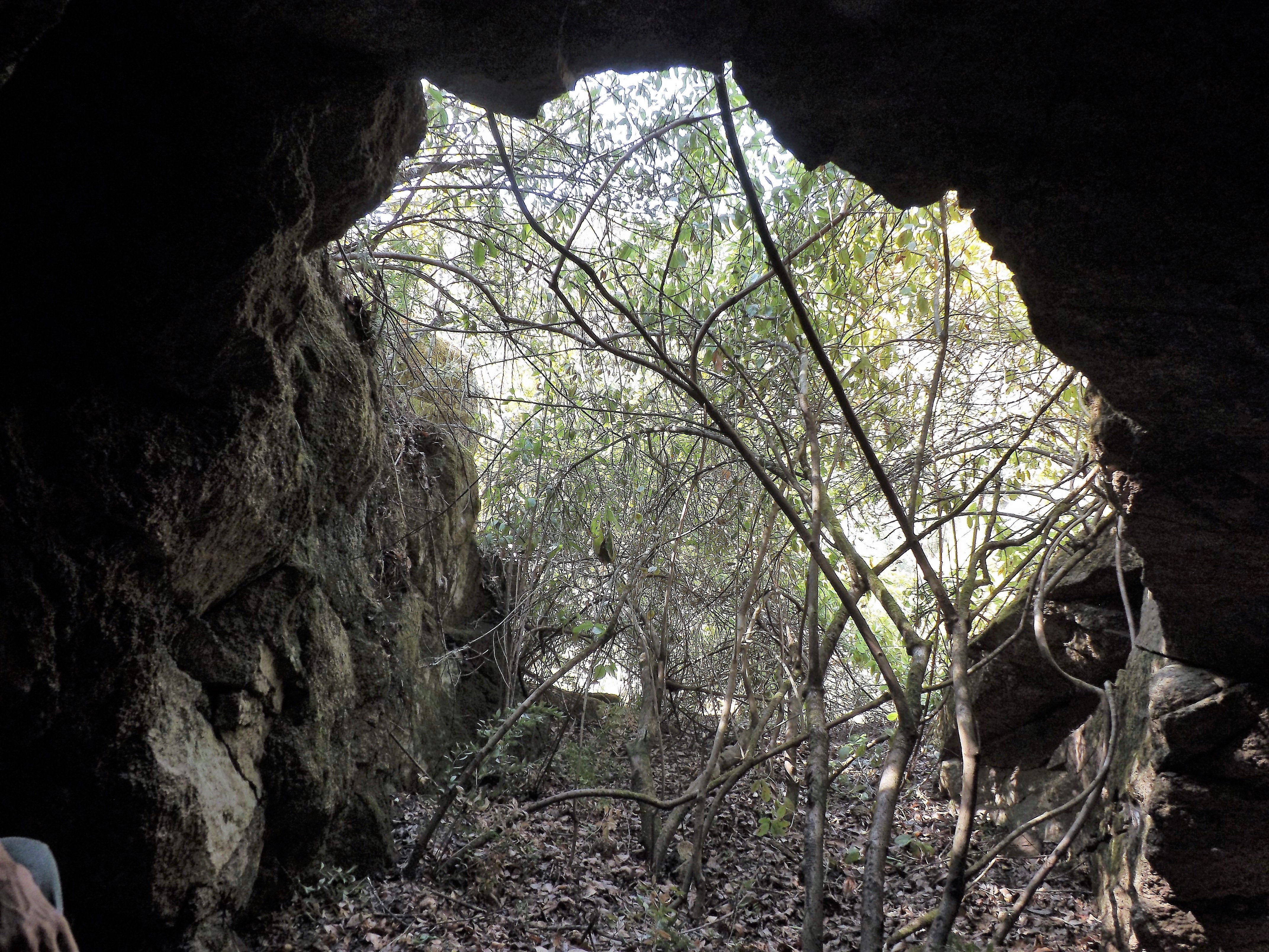 Depois de passar por entre a vegetação, encontrei outro local onde algum material foi extraído com recurso a explosivos.