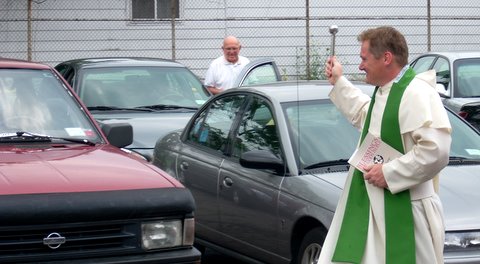 Father Anzelm Blessing Vehicles