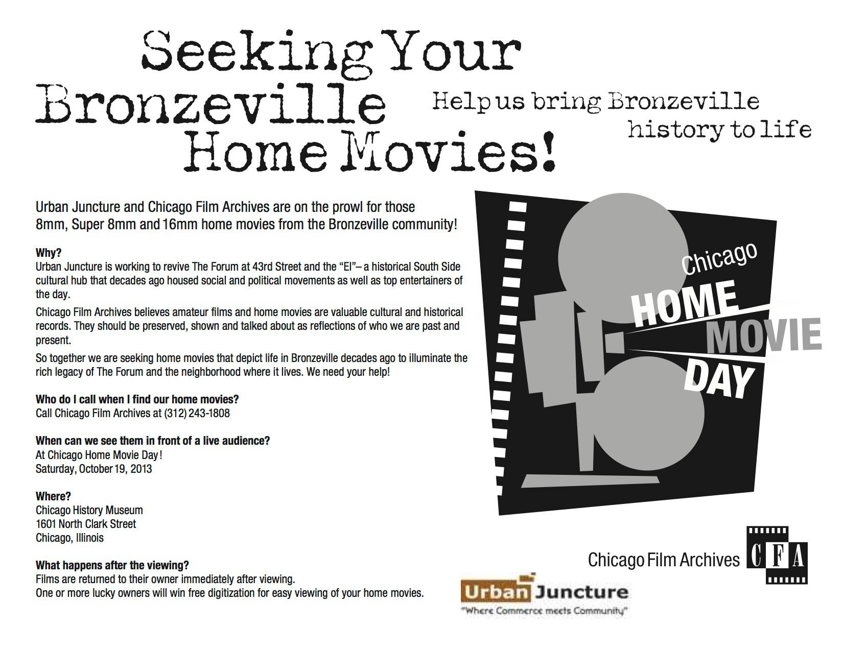 Seeking your Bronzeville Home Movies... Chicago Home Movie Day on Oct. 19