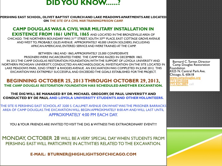 Camp Douglas Dig - October 25-29,2013