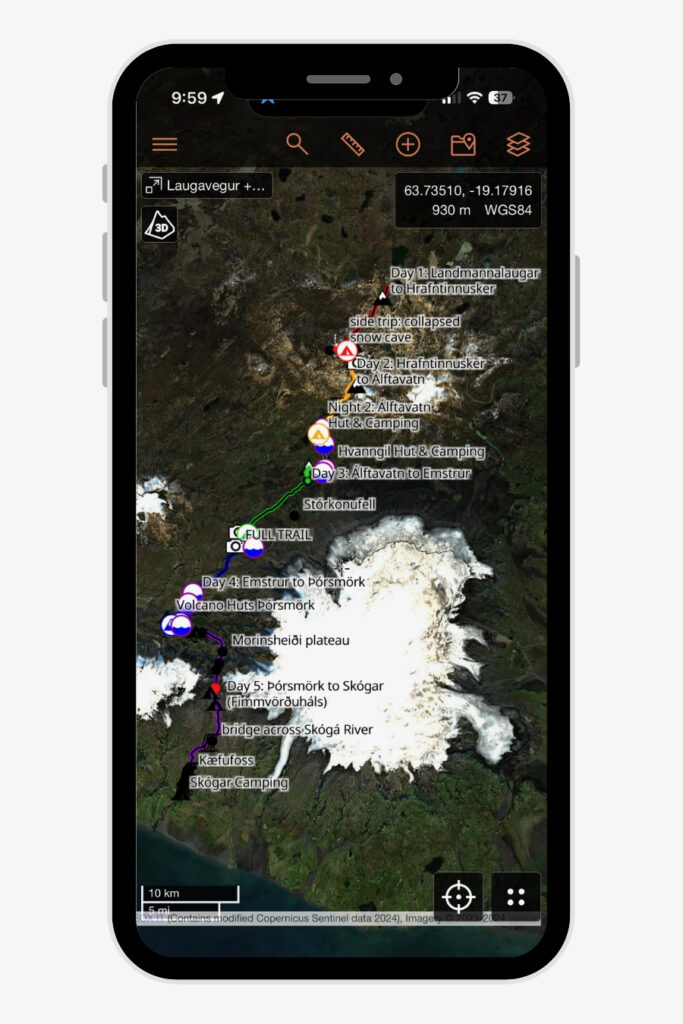Laugavegur GPX map
