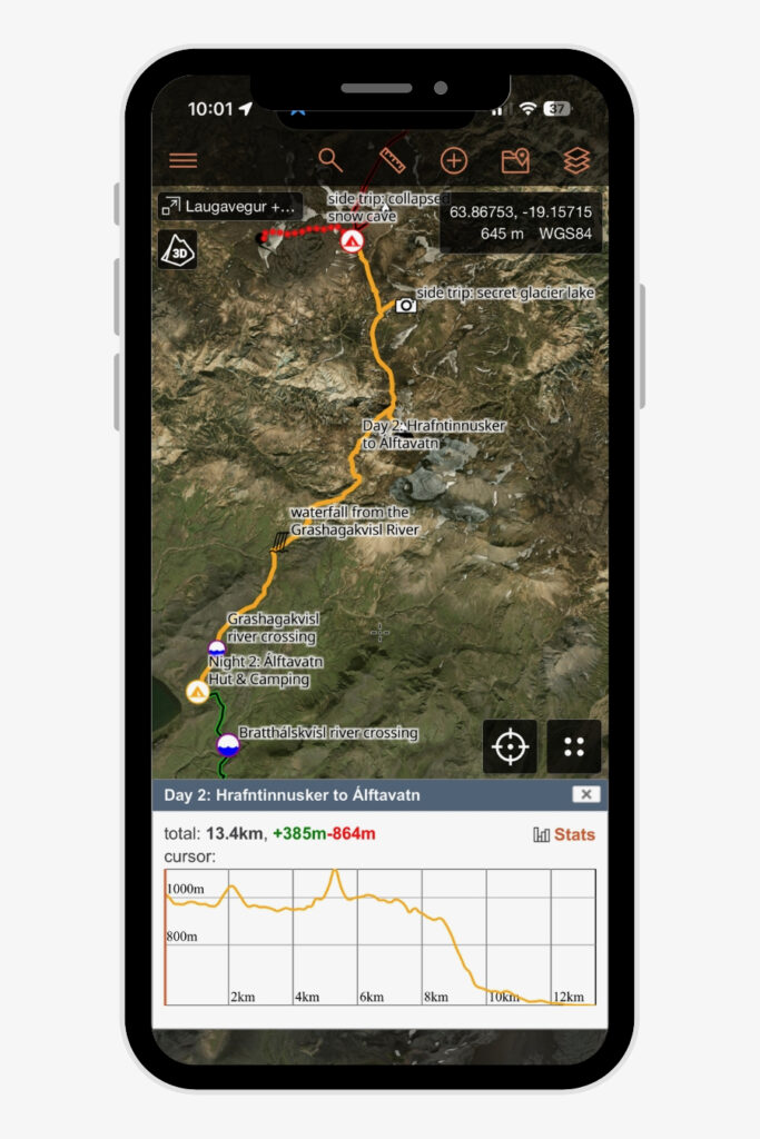 Laugavegur GPX map