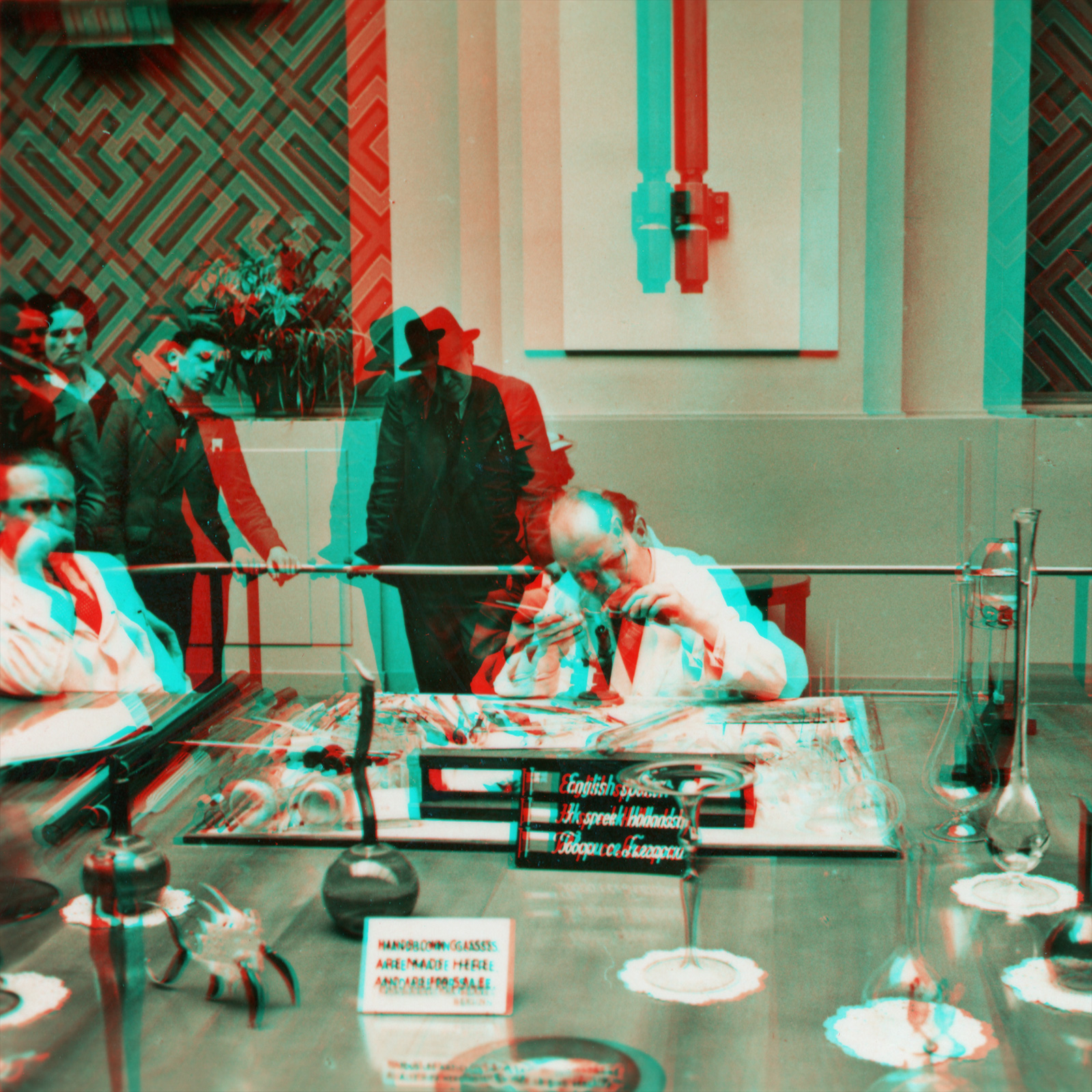 German Pavilion, Glass-blower at work