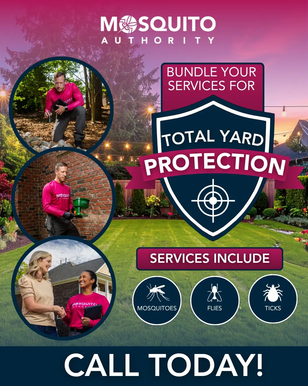 Mosquito Authority Total Yard Protection campaign