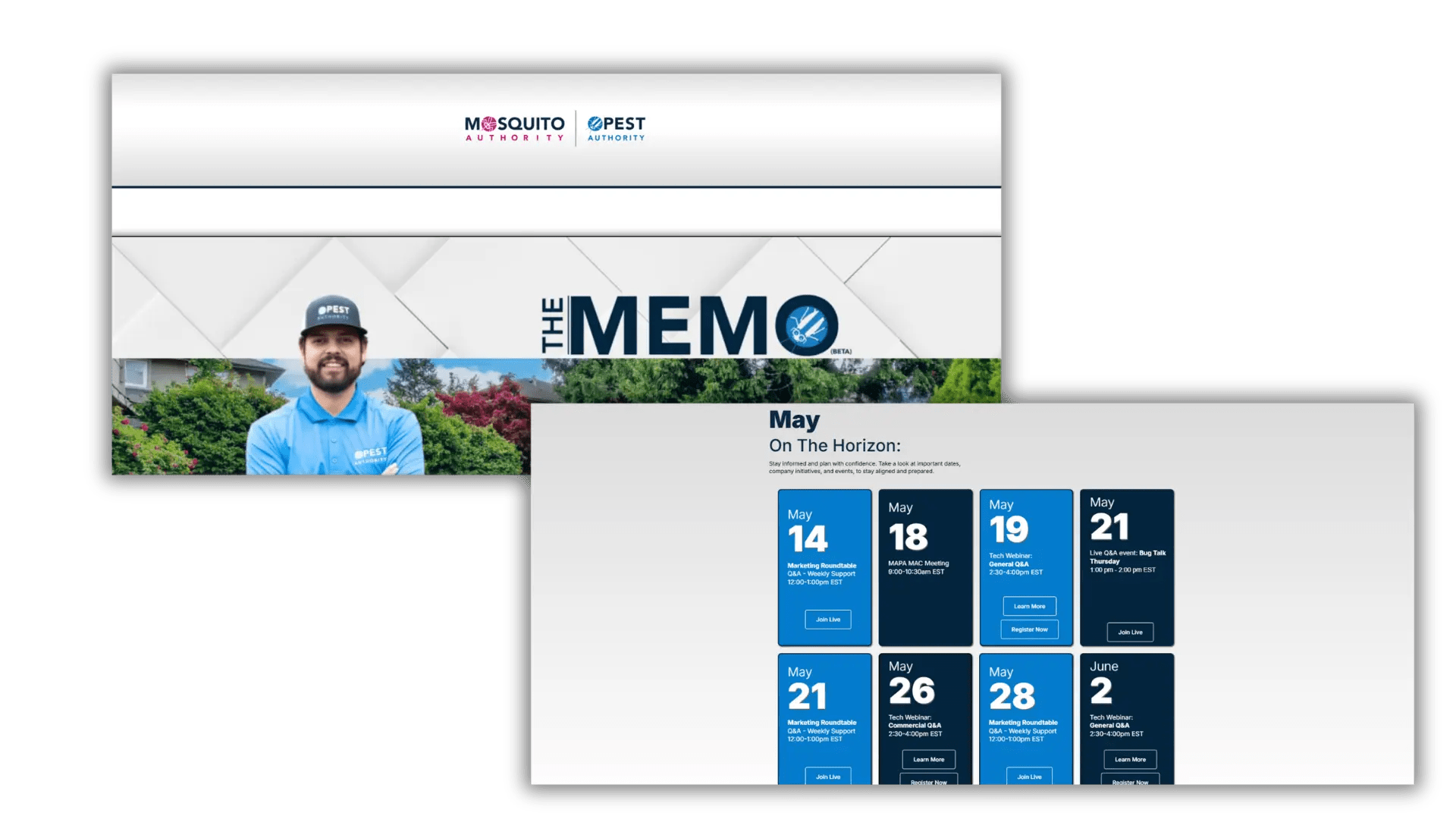 MLB Insider memo and calendar interface