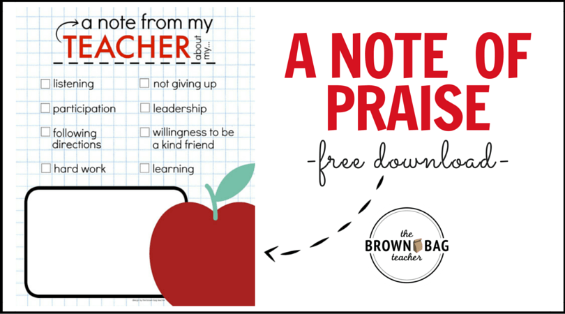 A Pbis Idea Positive Notes Home The Brown Bag Teacher