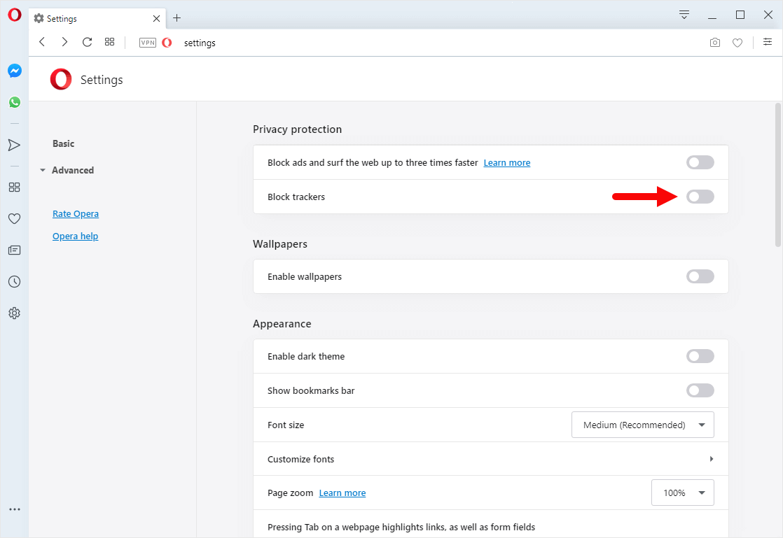 How to Block Trackers on Opera Browser