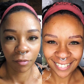 Before and after microblading by Bliss Beauty & Brow Boutique Before and after microblading by Bliss Beauty & Brow Boutique