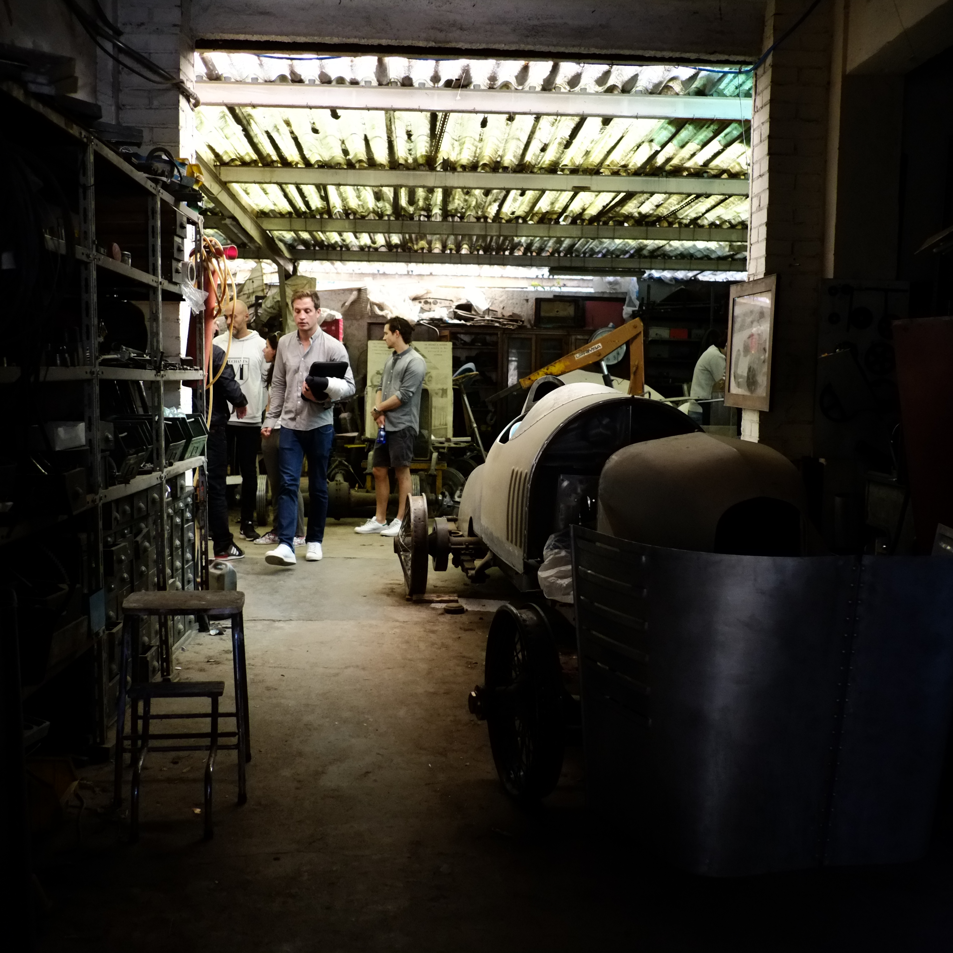Scouting the garage location in Villa Bugatti