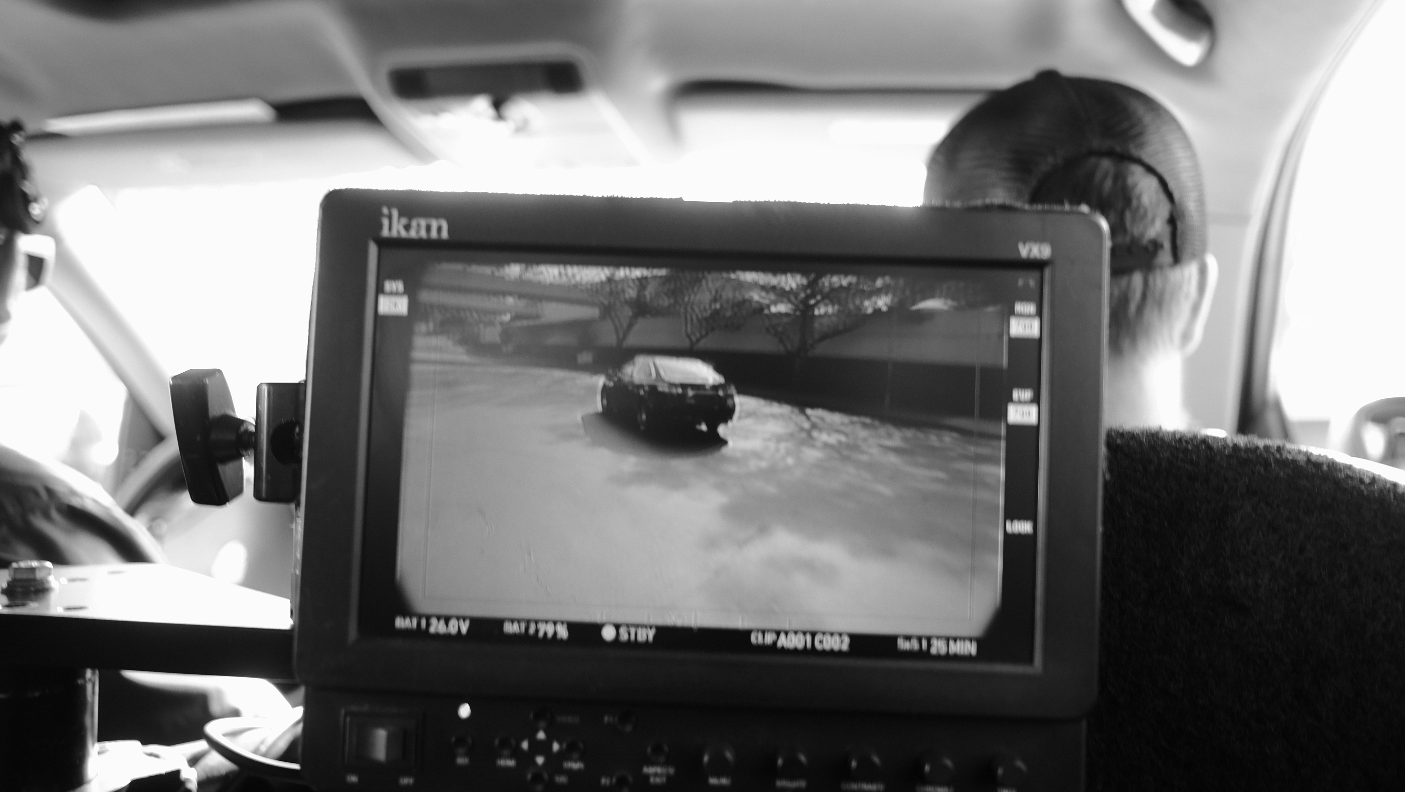 close up on the screen in the pursuit system Porsche