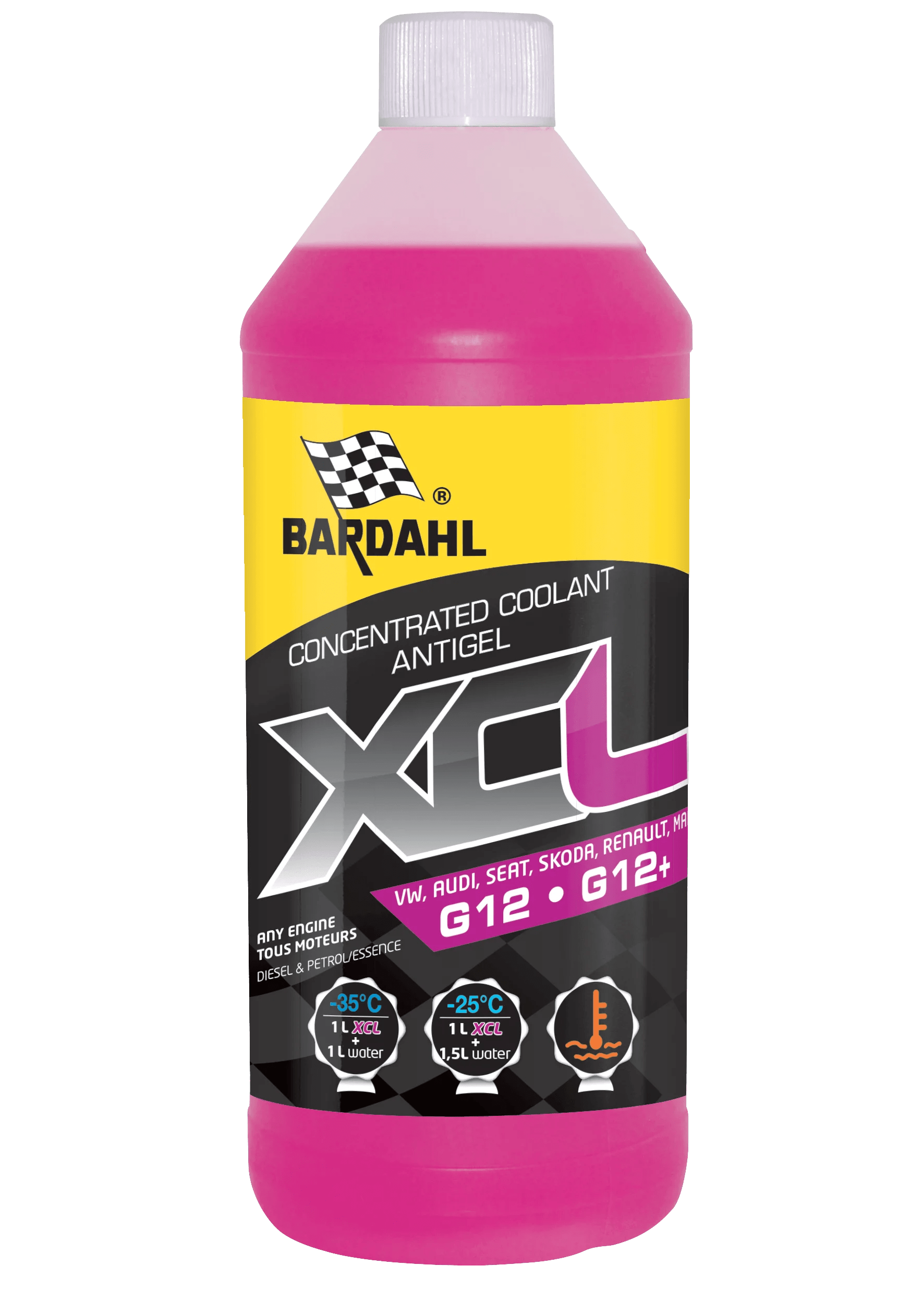 Bardahl- Антифриз XCL G12/G12+ концентрат, червен 1L