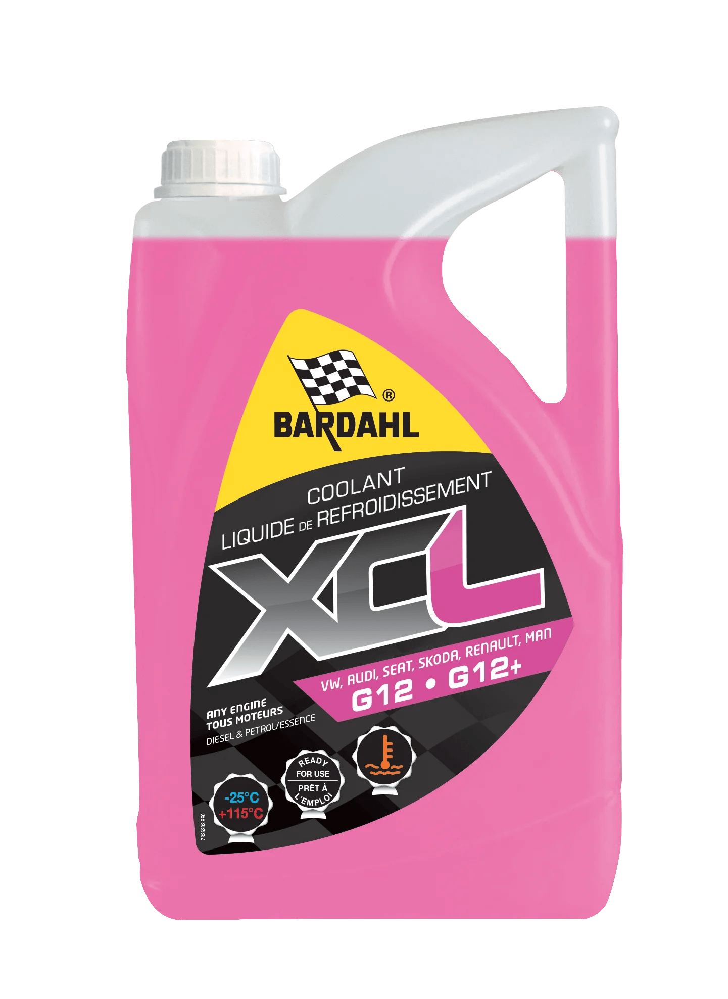 Bardahl- Антифриз XCL G12/G12+ -25°C, готов, червен 5L