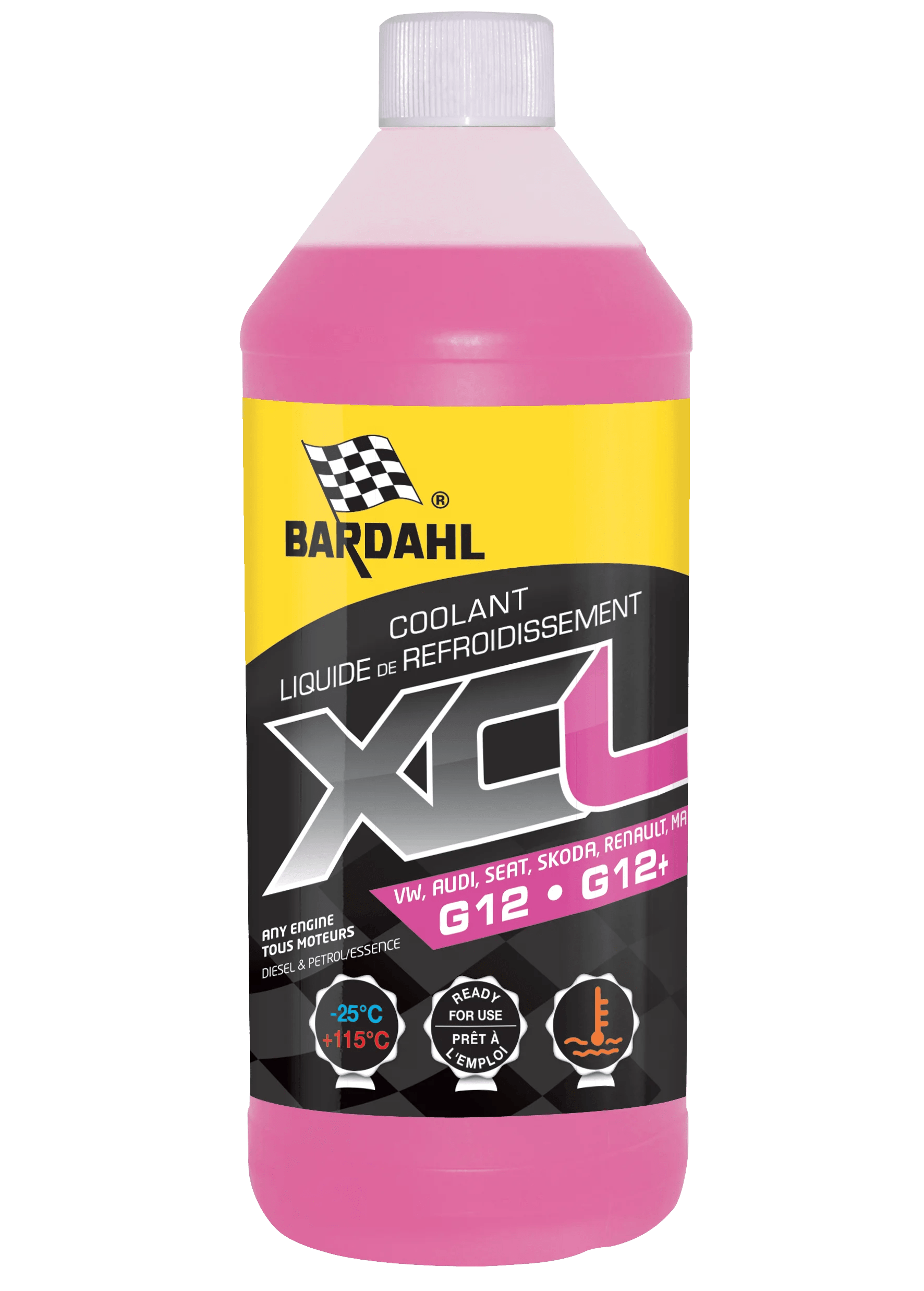 Bardahl- Антифриз XCL G12/G12+ -25°C, готов, червен 1L