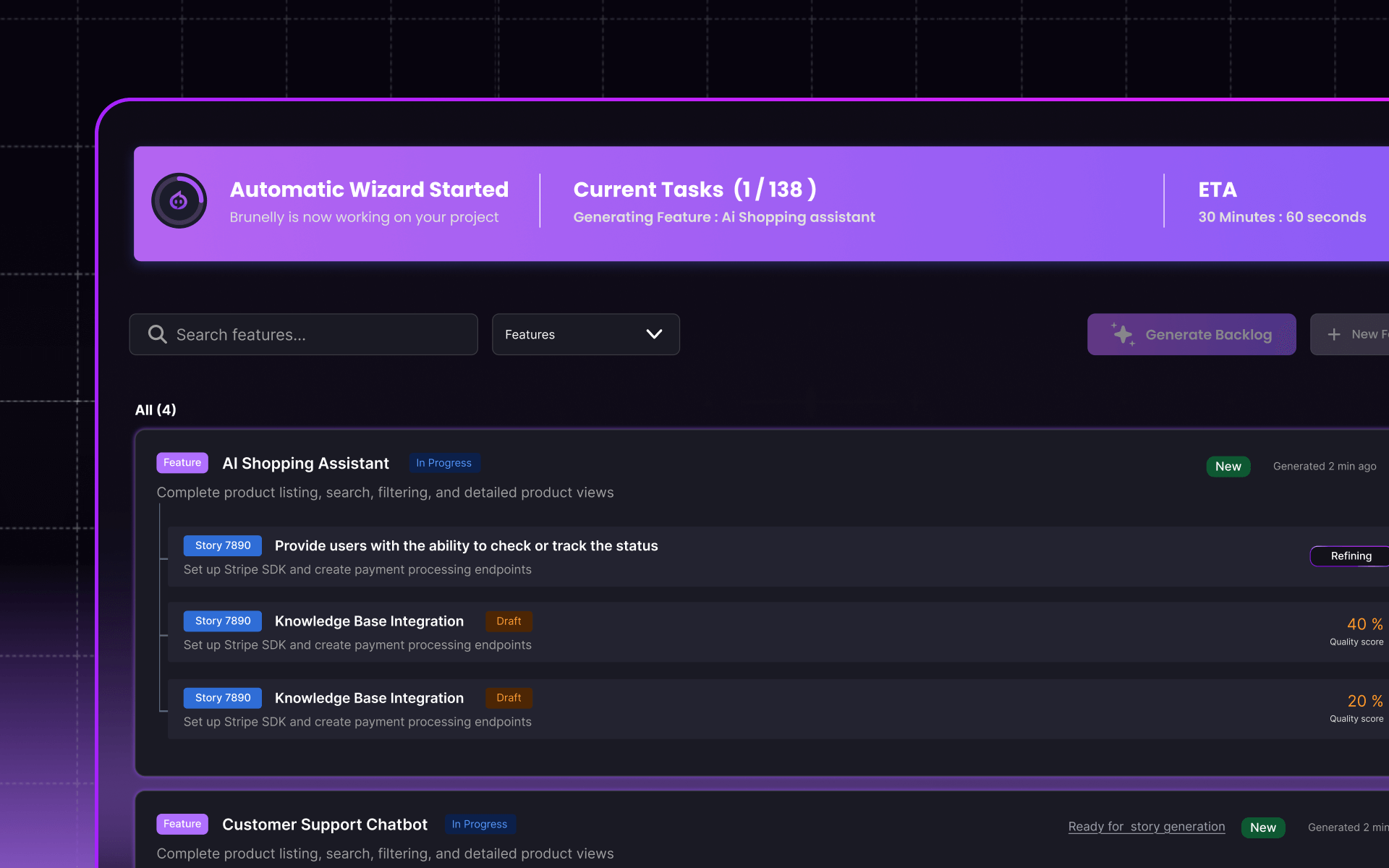 AI project planning wizard