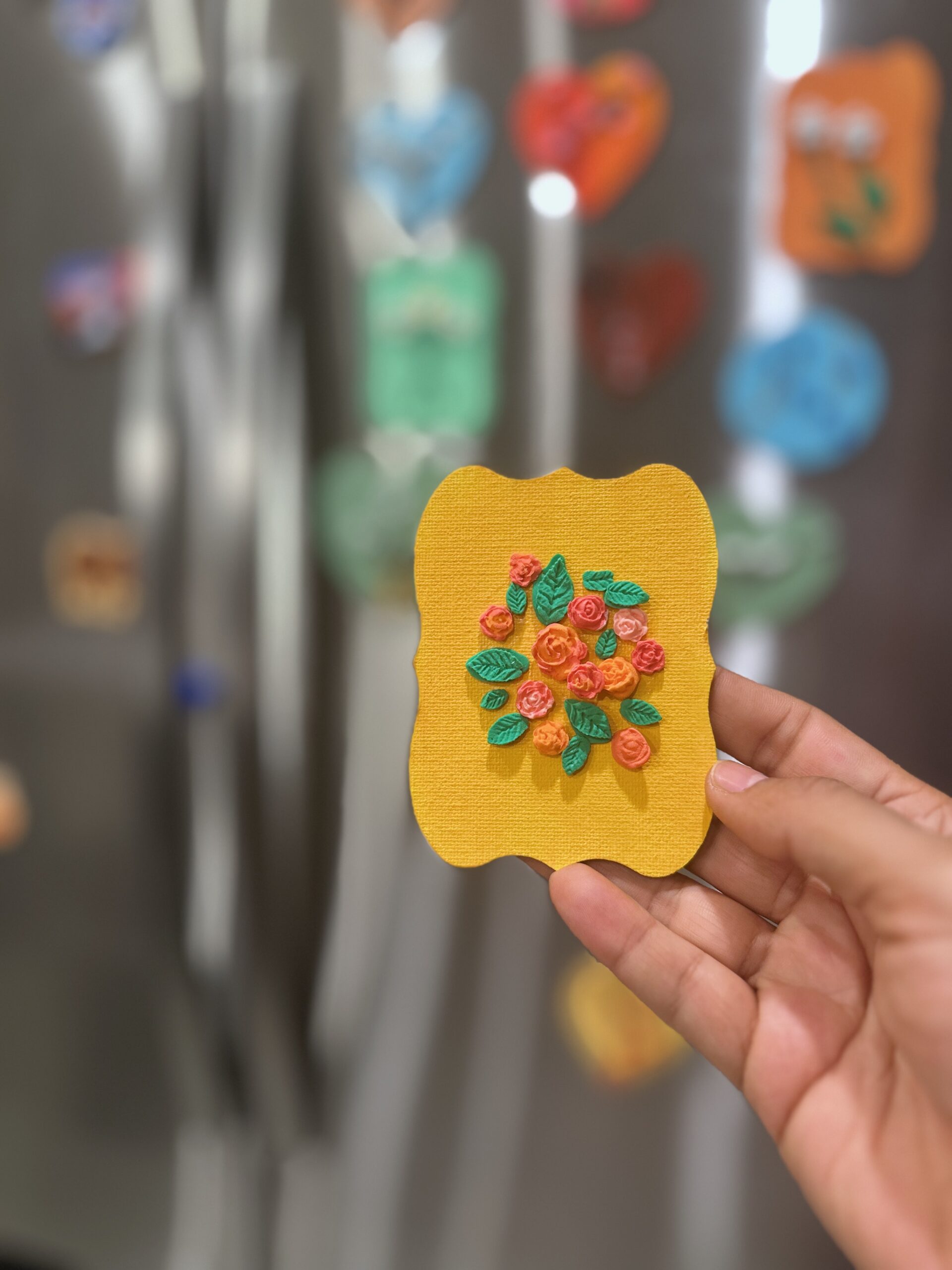 Multi Color flowers handmade Acrylic Fridge Magnets