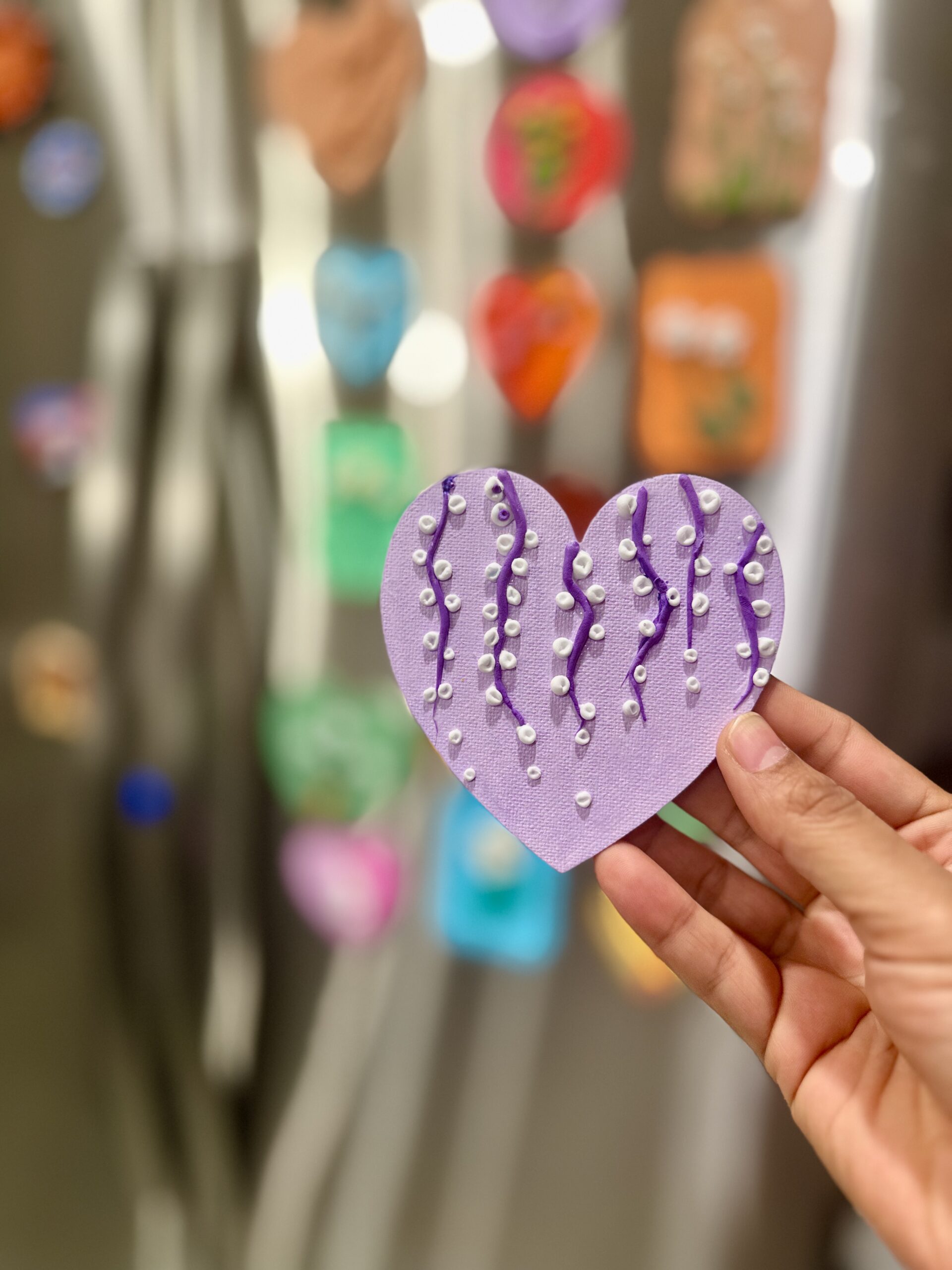 Handmade Heart Shaped Lavender Drops Magnet