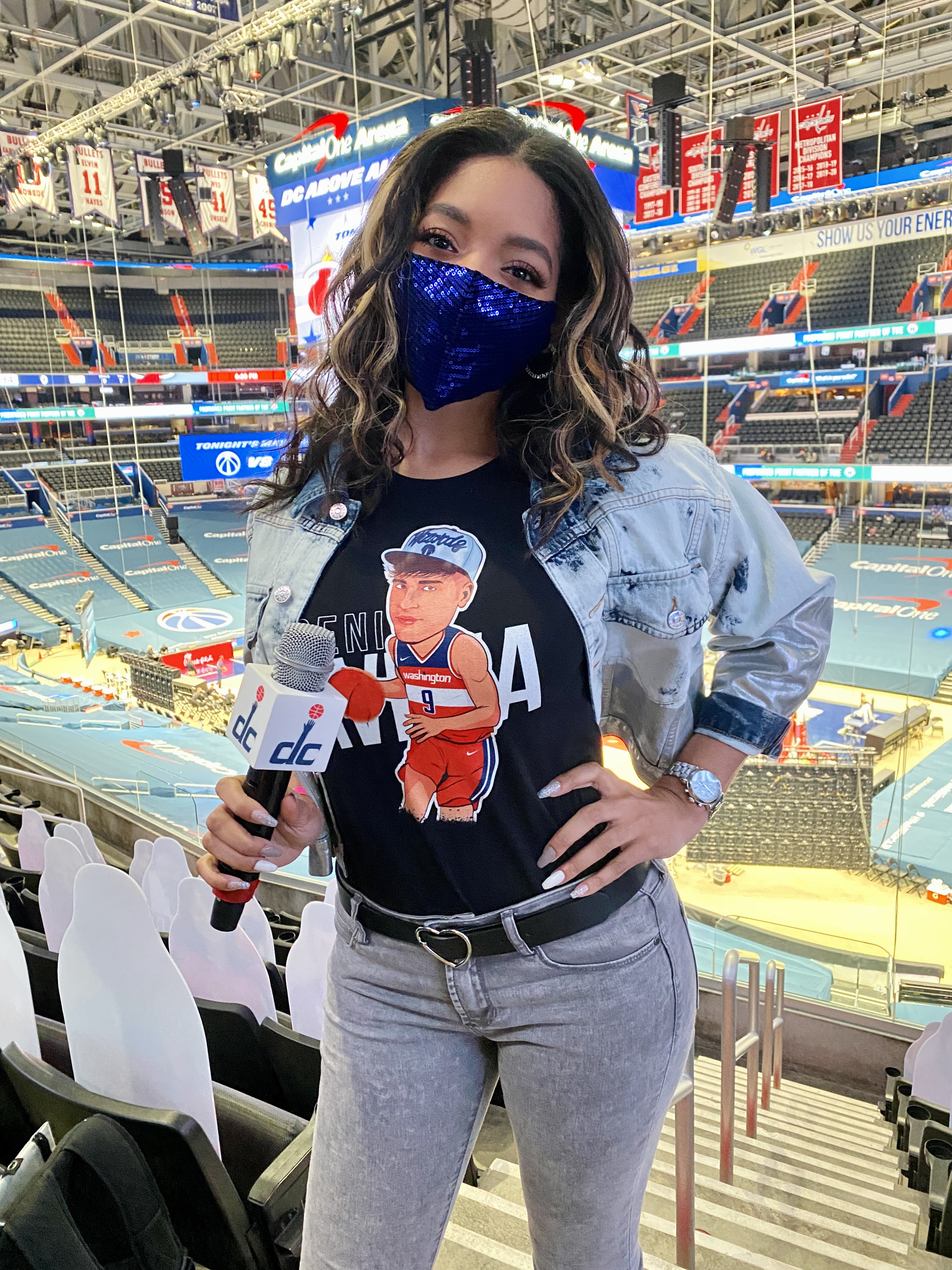 Game day outfit set #4. Masked Distanced But Back As 2020 2021 Host Of The Washington Wizards Britt Waters