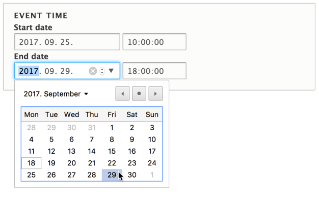 Datetime Range User Interface