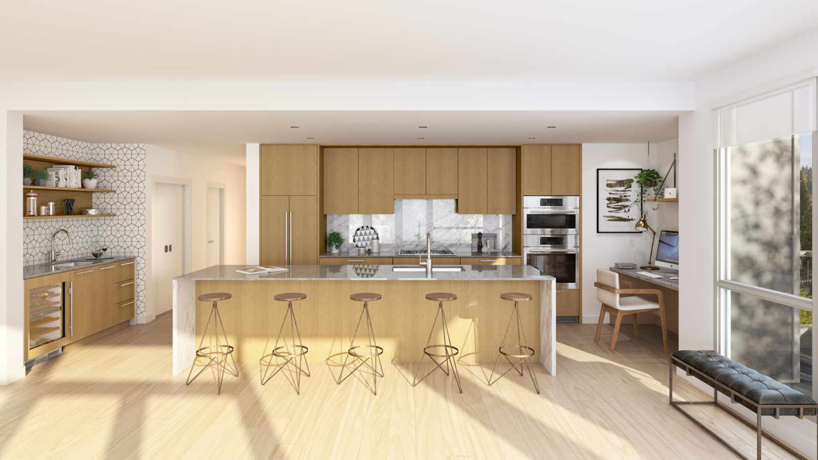 Hawthorne light kitchen rendering