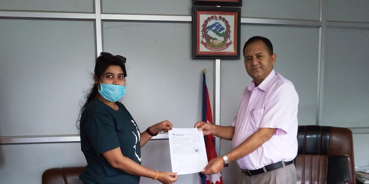 वाेमी द्वारा कोभिड१९का लागि बर्दिबास नगरपालिका लाई सहयोग