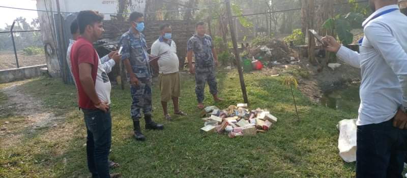 सशस्त्र प्रहरी द्वारा ठुलो परिमाणमा पटेका बरामद गरि नष्ट गरियो