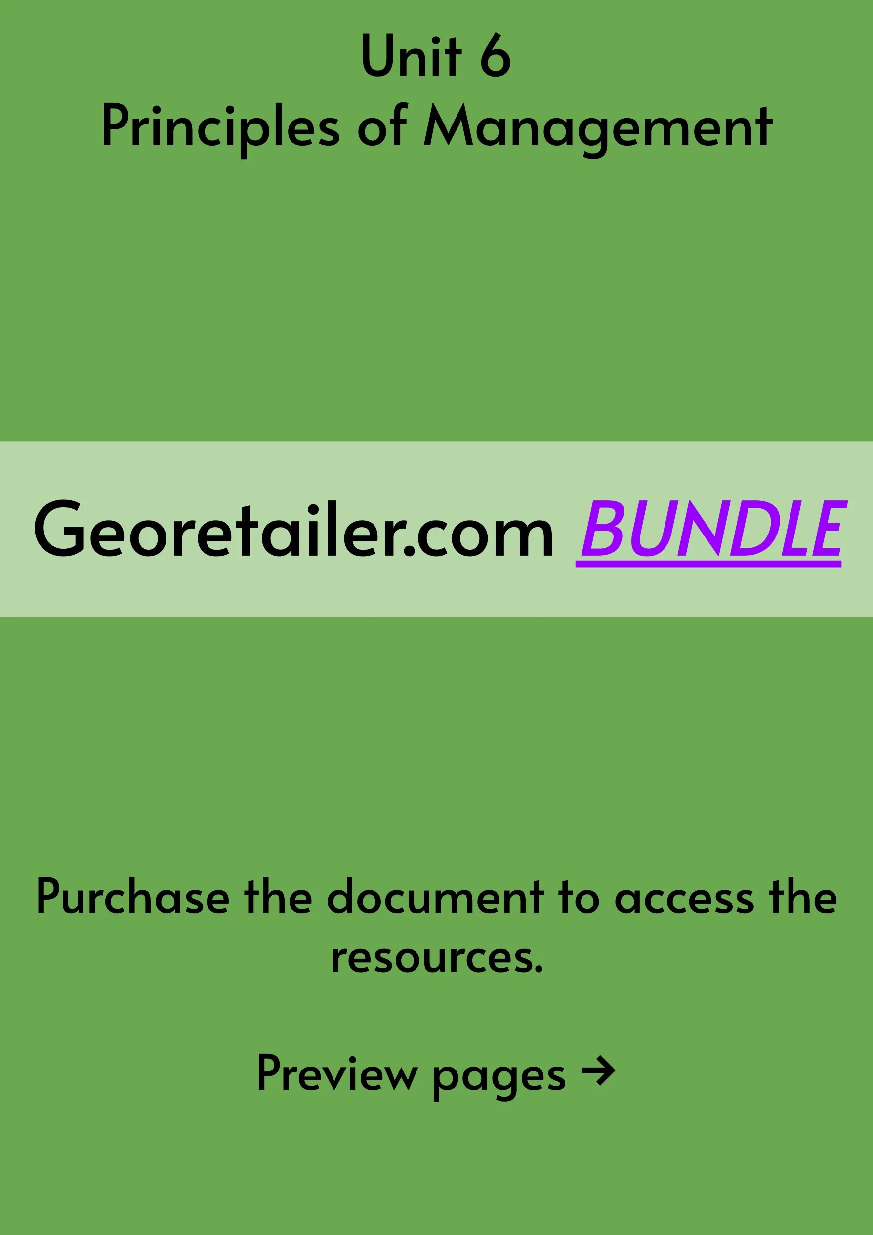 Unit 6 Principles Of Management Btec Business Level 3 Notes