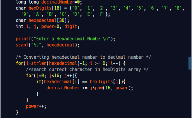 C Program To Convert Hexadecimal Number To Decimal Number System - BTech Geeks