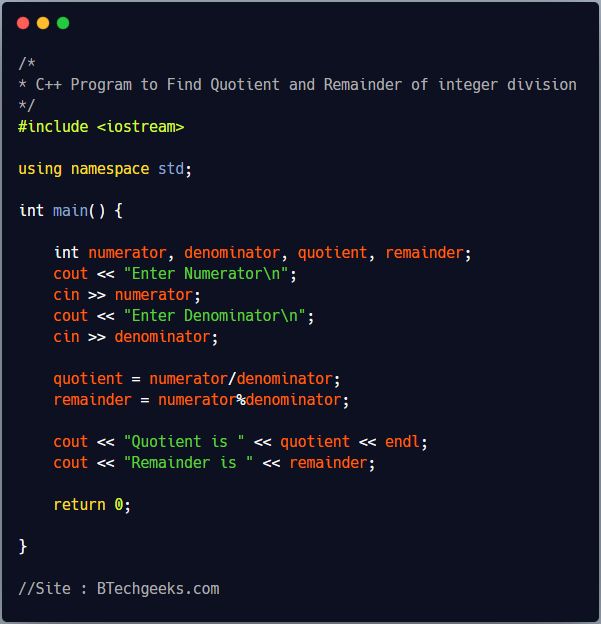 C Program To Find Quotient And Remainder Go Coding - Premium Geometric Pattern Gallery - Mobile