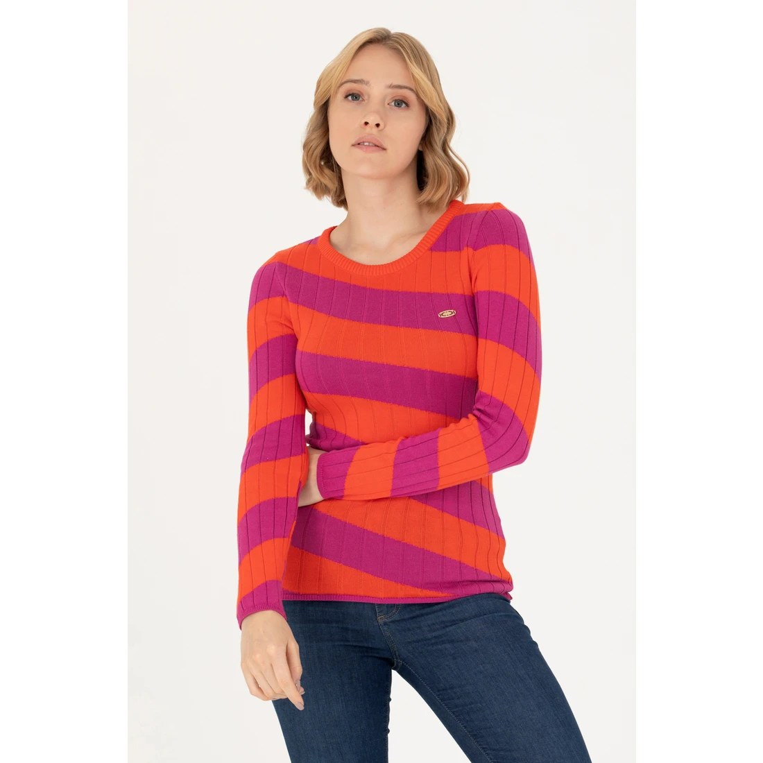 U.S. Polo Assn. Kadın Menekşe Triko Kazak 50270435-VR037