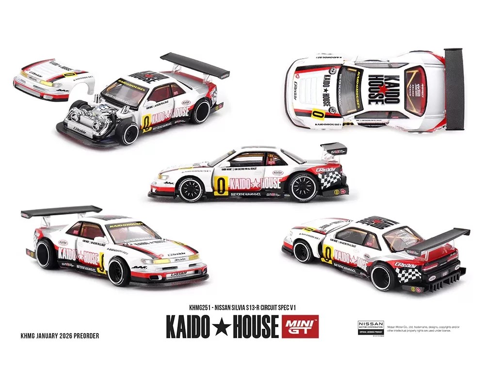 Mini GT x Kaido House 1/64 - Nissan Silvia S13-R Circuit Spec V1 - KHMG251