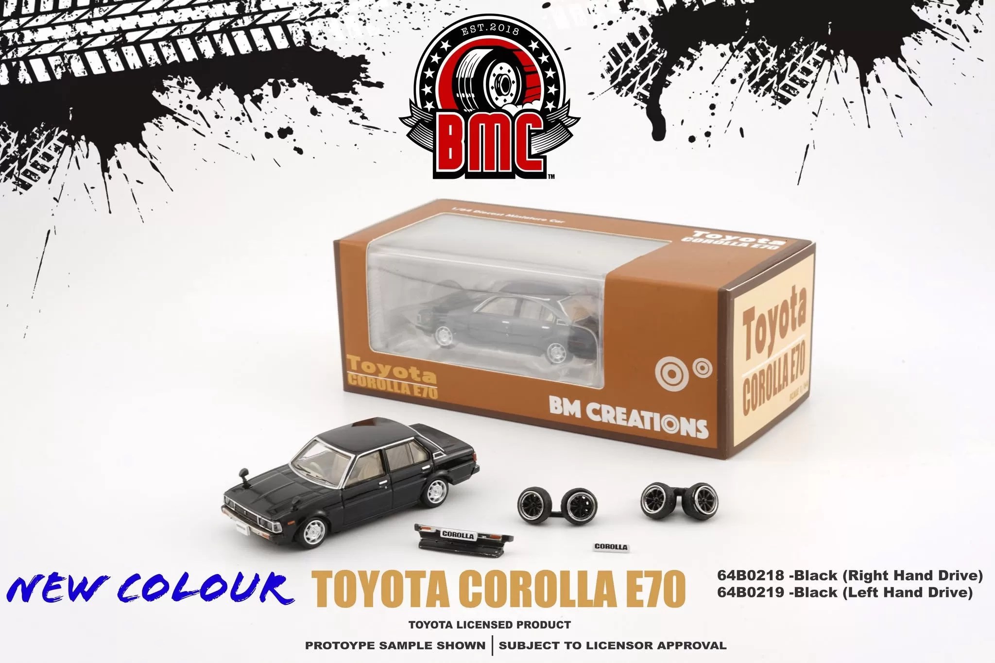 BM Creations 1/64 - Toyota Corolla (E70) - Black (RHD)