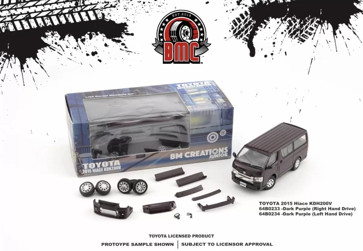 BM Creations 1/64 - 2015 Toyota Hiace (KDH200V) - Purple (RHD)