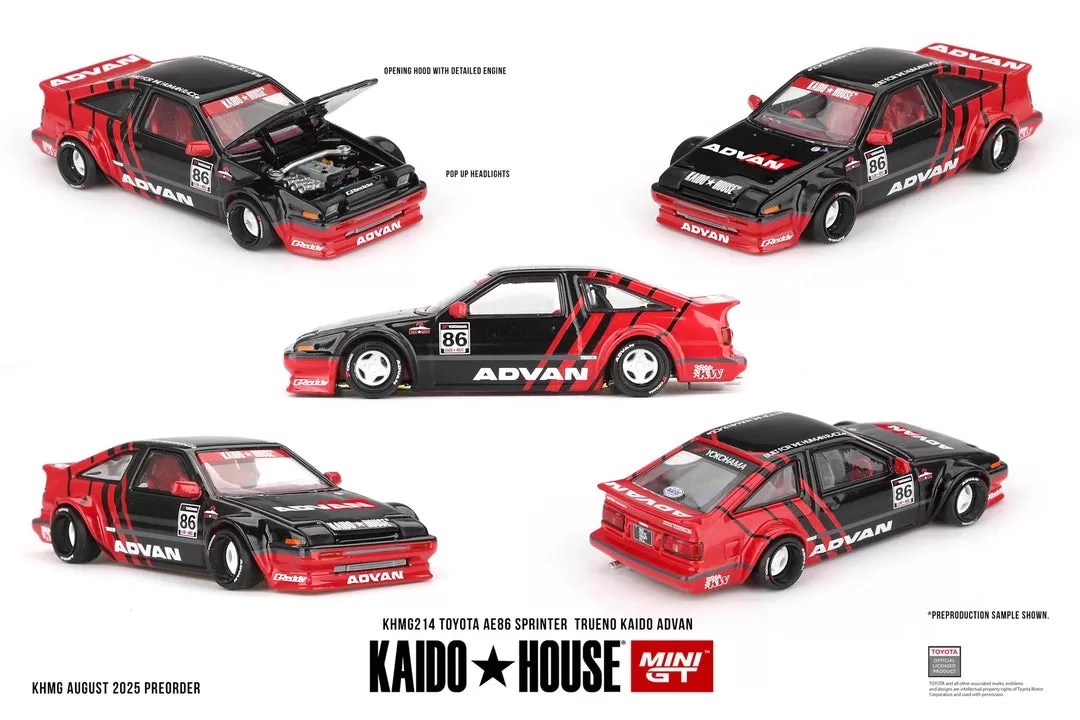 Mini GT x Kaido House 1/64 - Toyota AE86 Sprinter Trueno Kaido ADVAN - KHMG214