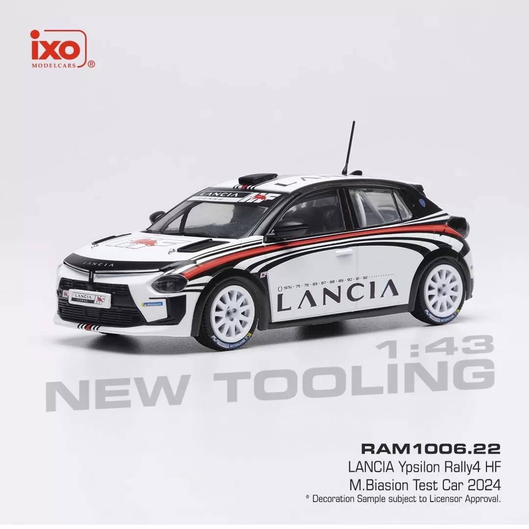 IXO 1/43 RAM1006 - 2024 Lancia Ypsilon Rally4 HF - M.Biasion Test Car
