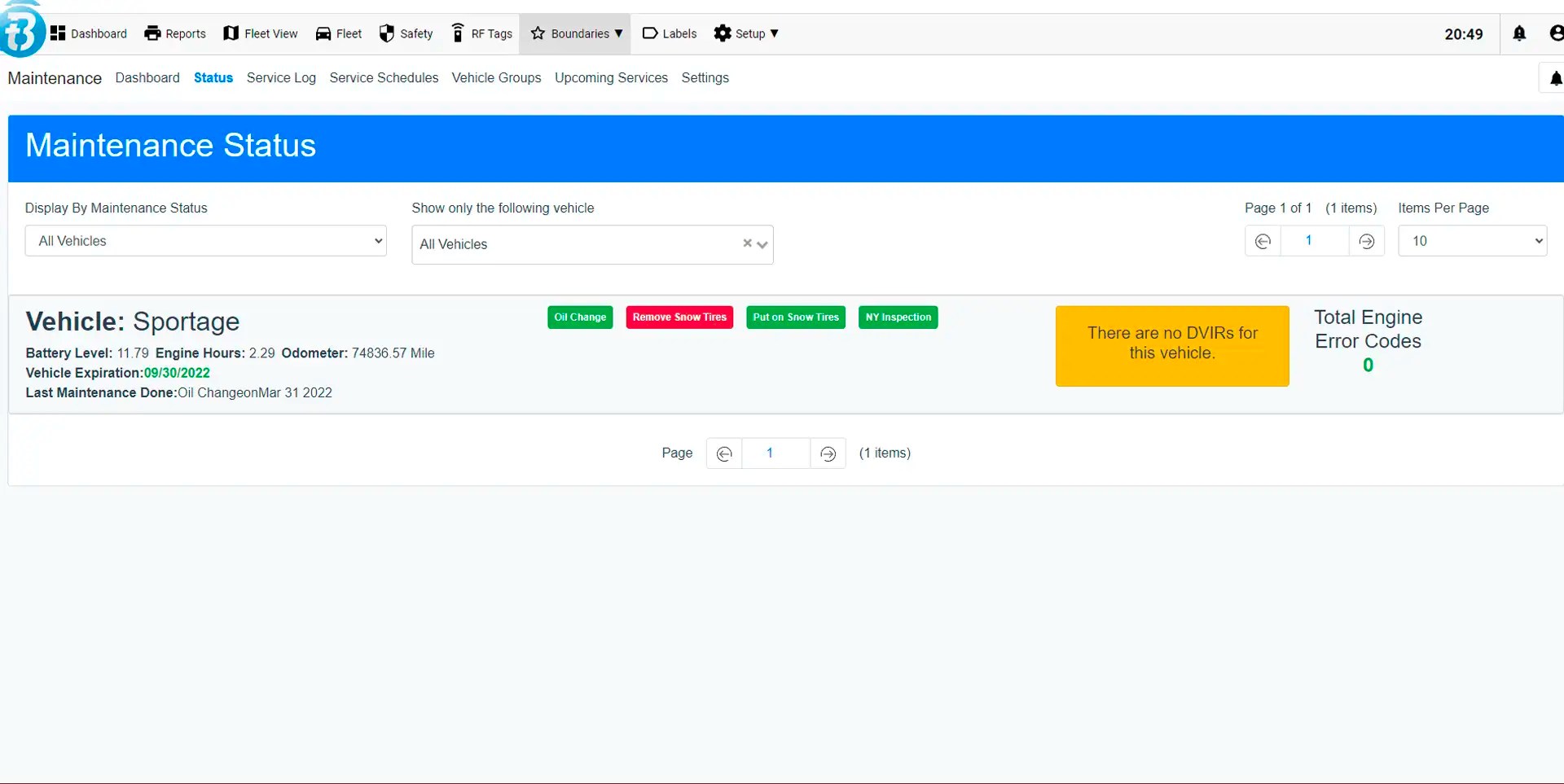Btarcking Schedule & Log Maintenance Activity