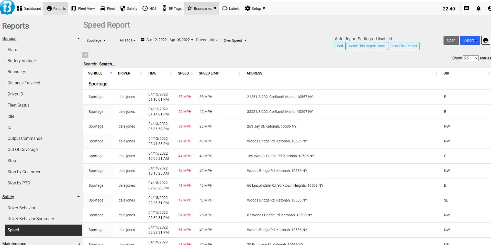 Truck tracking platform
