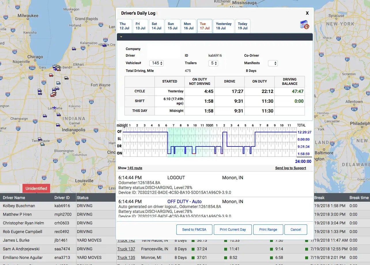 Driver ELD for fleets