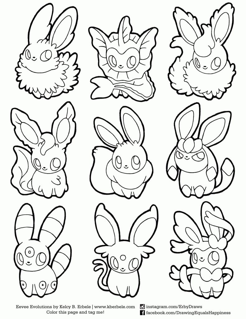 pokemon coloring pages all eevee evolutions bubakidscom