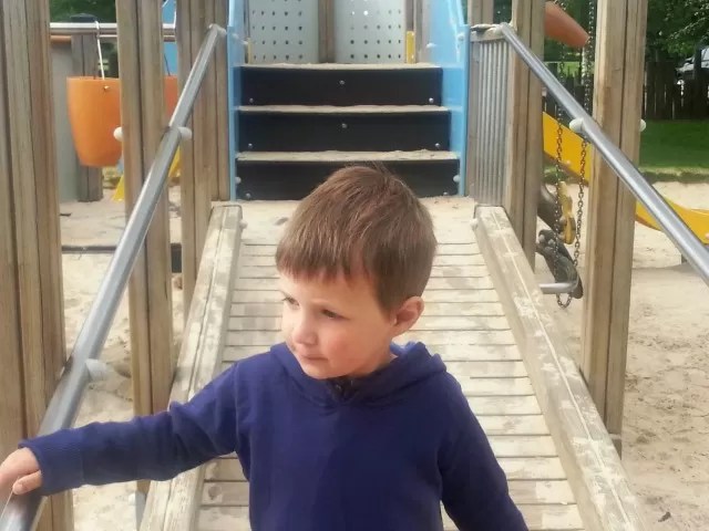 walking off the climbing frame