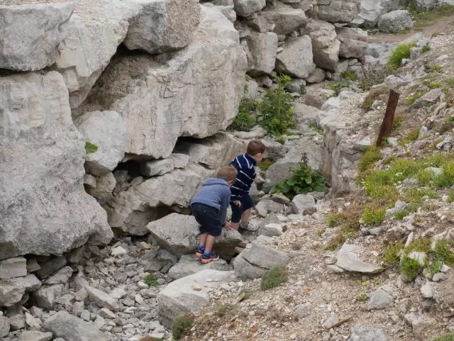 Exploring the rocks at Portland Bill