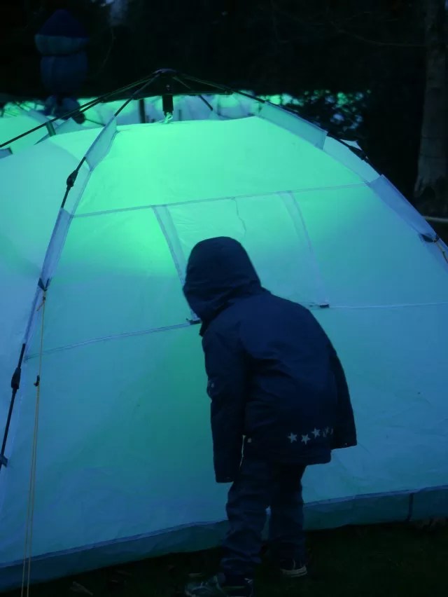 checking out the tents