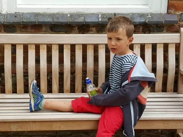 chilling out on a bench at Claydon