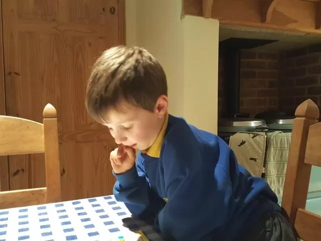 working out his maths