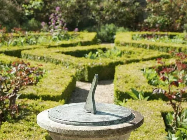 sundial in the parterre at rousham